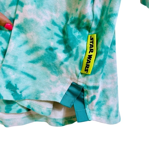 Star Wars Womens Oversized Tie Dye Shirt Size M Yoda Graphic Tee Cotton Boxy - Picture 5 of 9